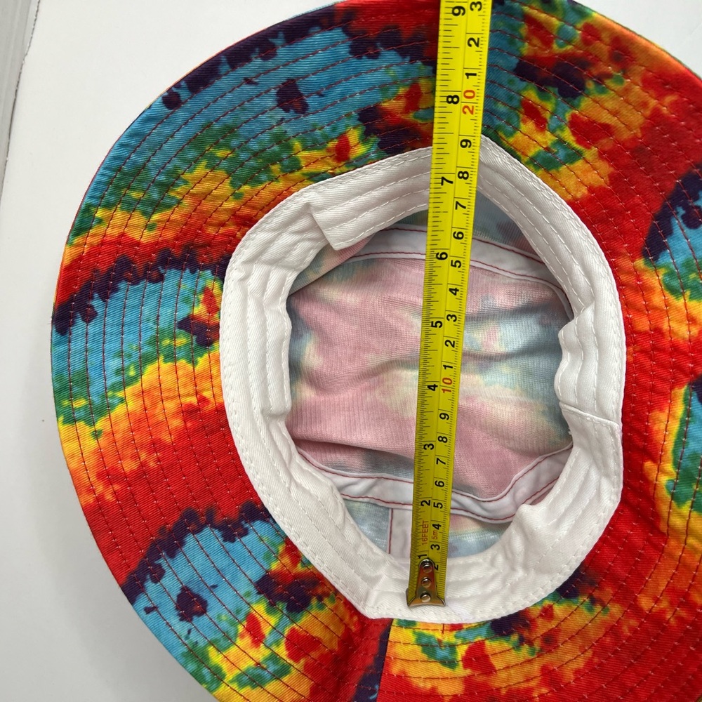 The Best Tour Ever Tour Tie Die Bucket Hat 7 1/2in All Over Print Multicolor EUC - Picture 6 of 6